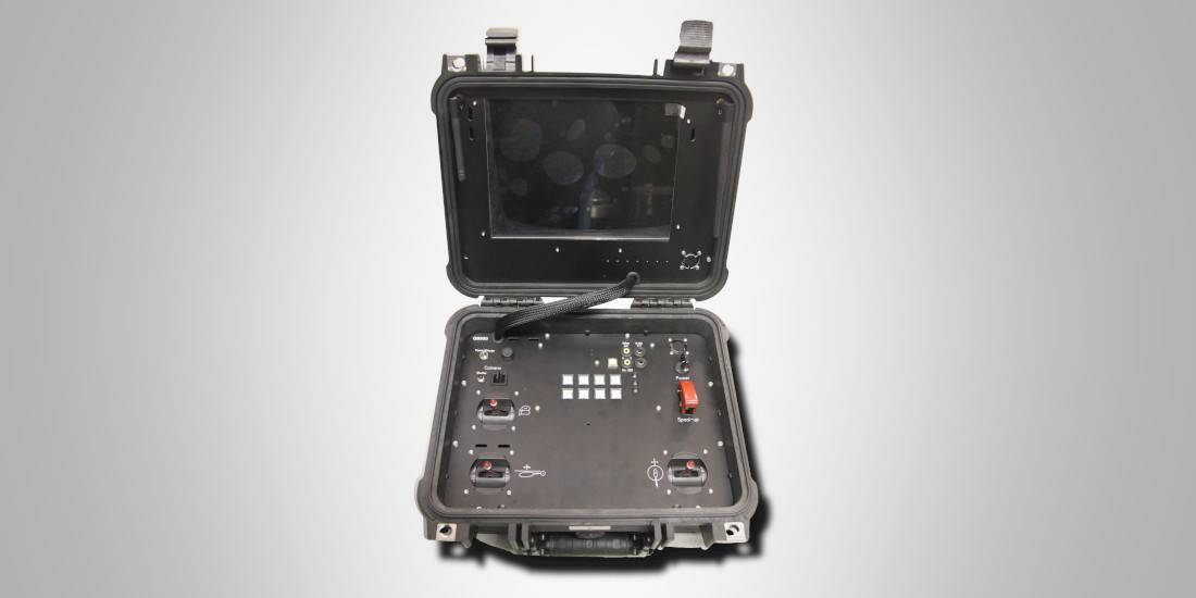 Ground control station built into a rugged open case